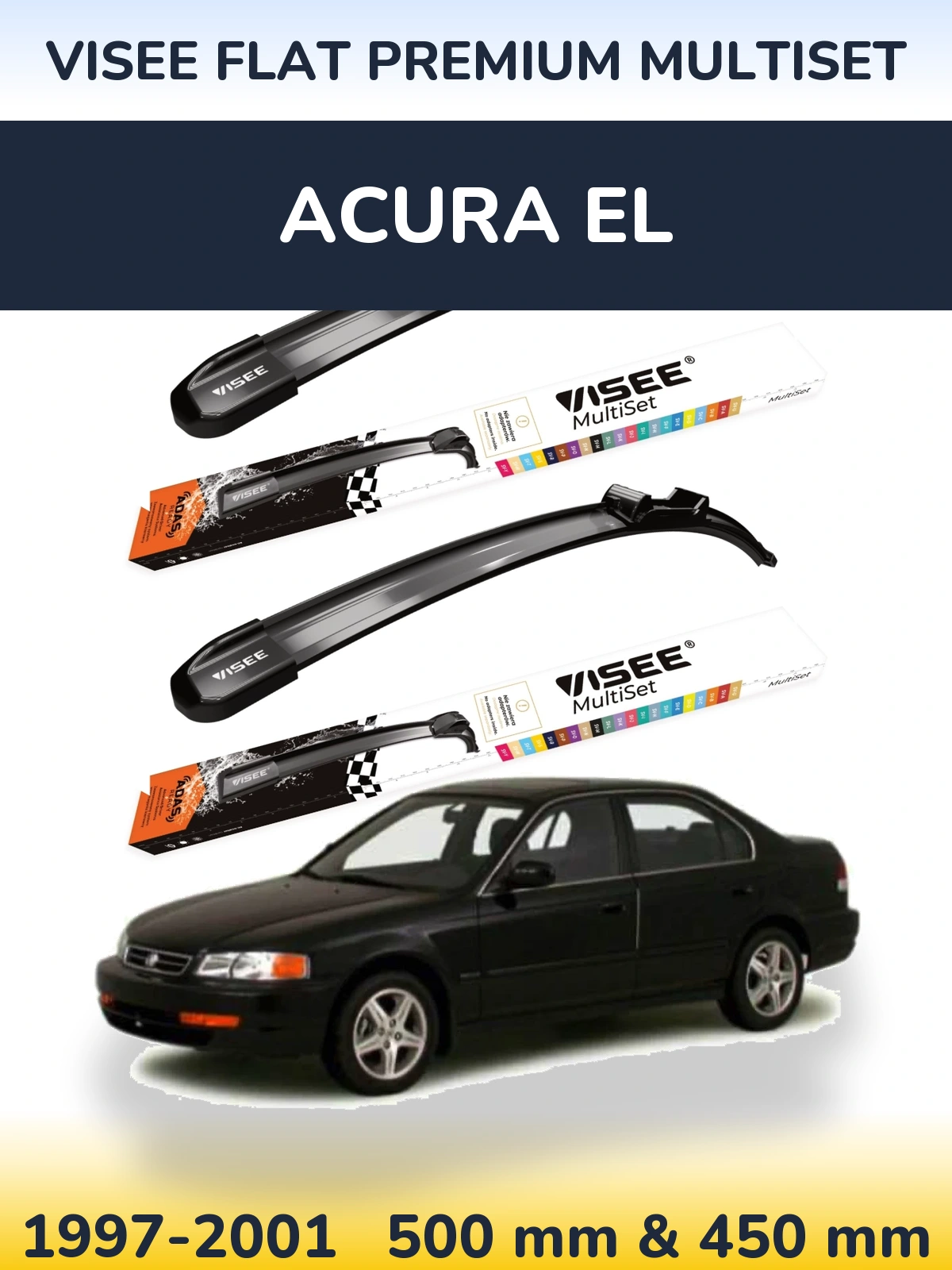 Torkarblad VISEE FLAT PREMIUM MultiSet för Acura EL