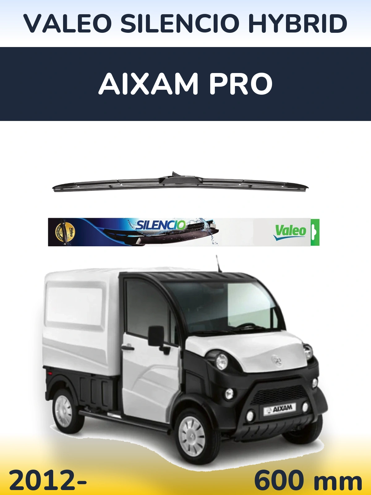 Torkarblad Valeo Silencio Hybrid för Aixam PRO