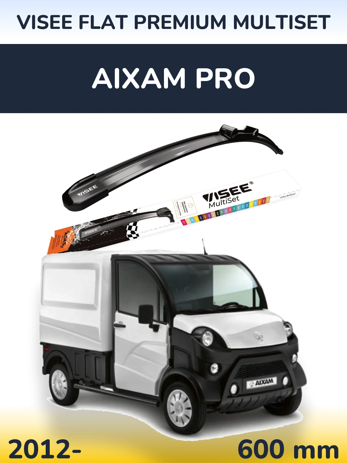 Torkarblad VISEE FLAT PREMIUM MultiSet för Aixam PRO