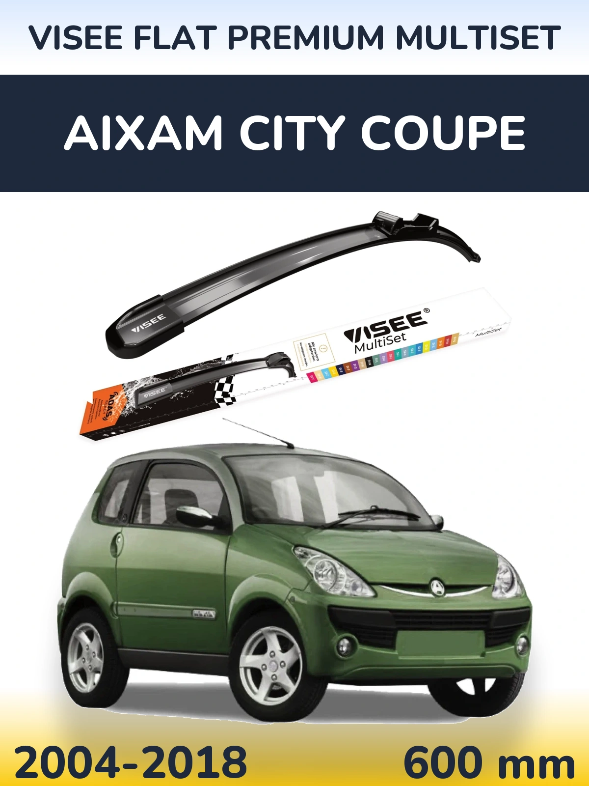 Torkarblad VISEE FLAT PREMIUM MultiSet för Aixam City Coupe