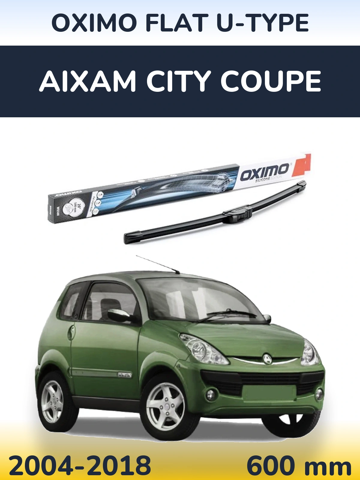 Torkarblad Oximo Flat U-type för Aixam City Coupe