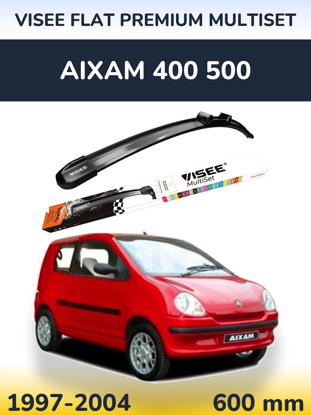 Torkarblad VISEE FLAT PREMIUM MultiSet för Aixam 400 500