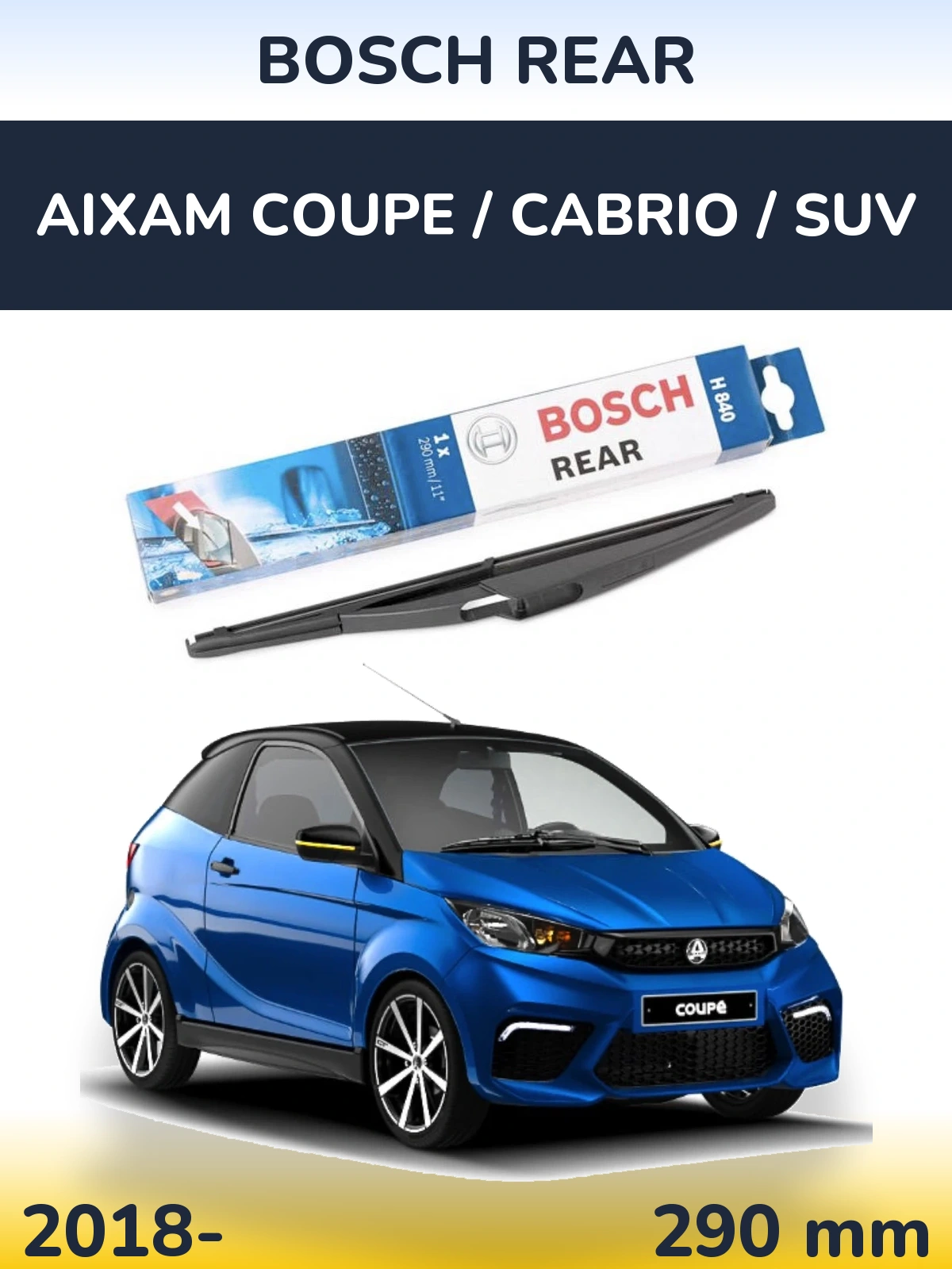 Torkarblad BOSCH Rear för Aixam Coupe / Cabrio / SUV