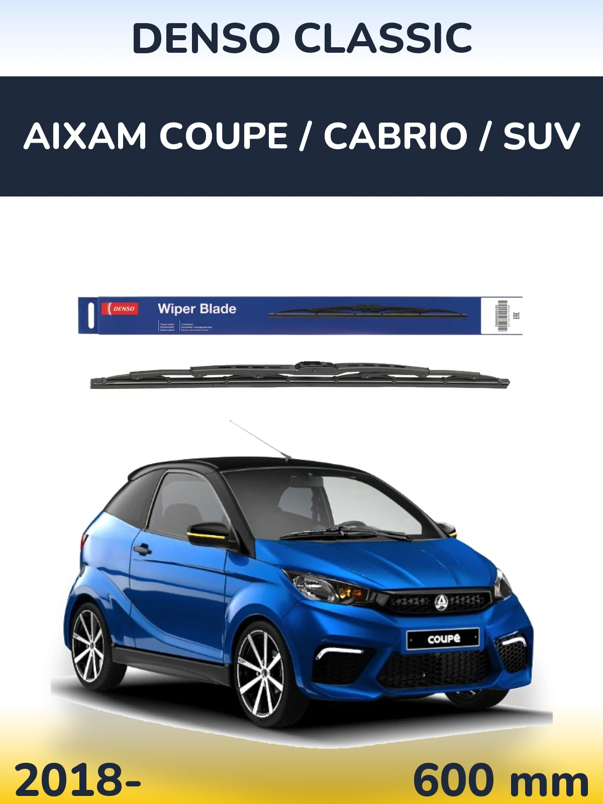 Torkarblad Denso Classic för Aixam Coupe / Cabrio / SUV