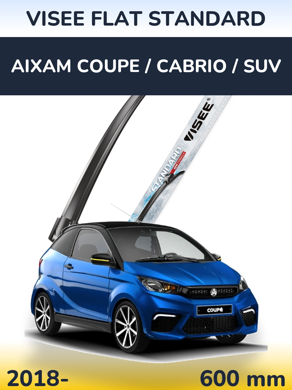 Torkarblad VISEE FLAT STANDARD för Aixam Coupe / Cabrio / SUV