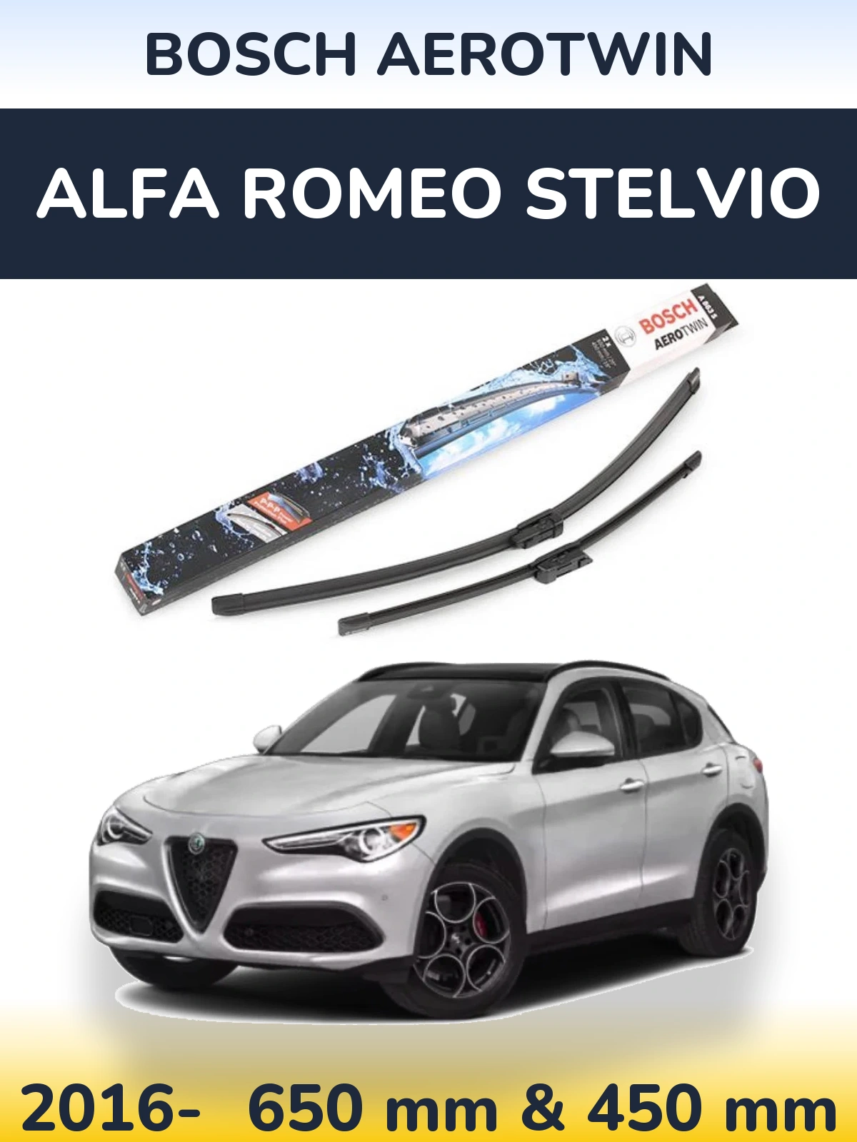 Torkarblad BOSCH AeroTwin för Alfa Romeo Stelvio