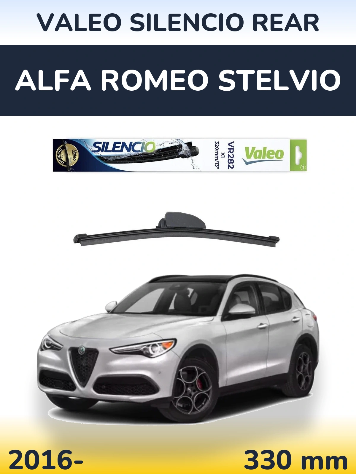 Rear wiper blade Valeo Silencio Rear 320 mm for Alfa Romeo Stelvio 2016-2026