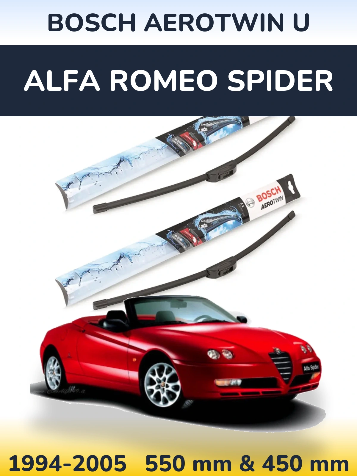Torkarblad BOSCH AeroTwin U för Alfa Romeo Spider