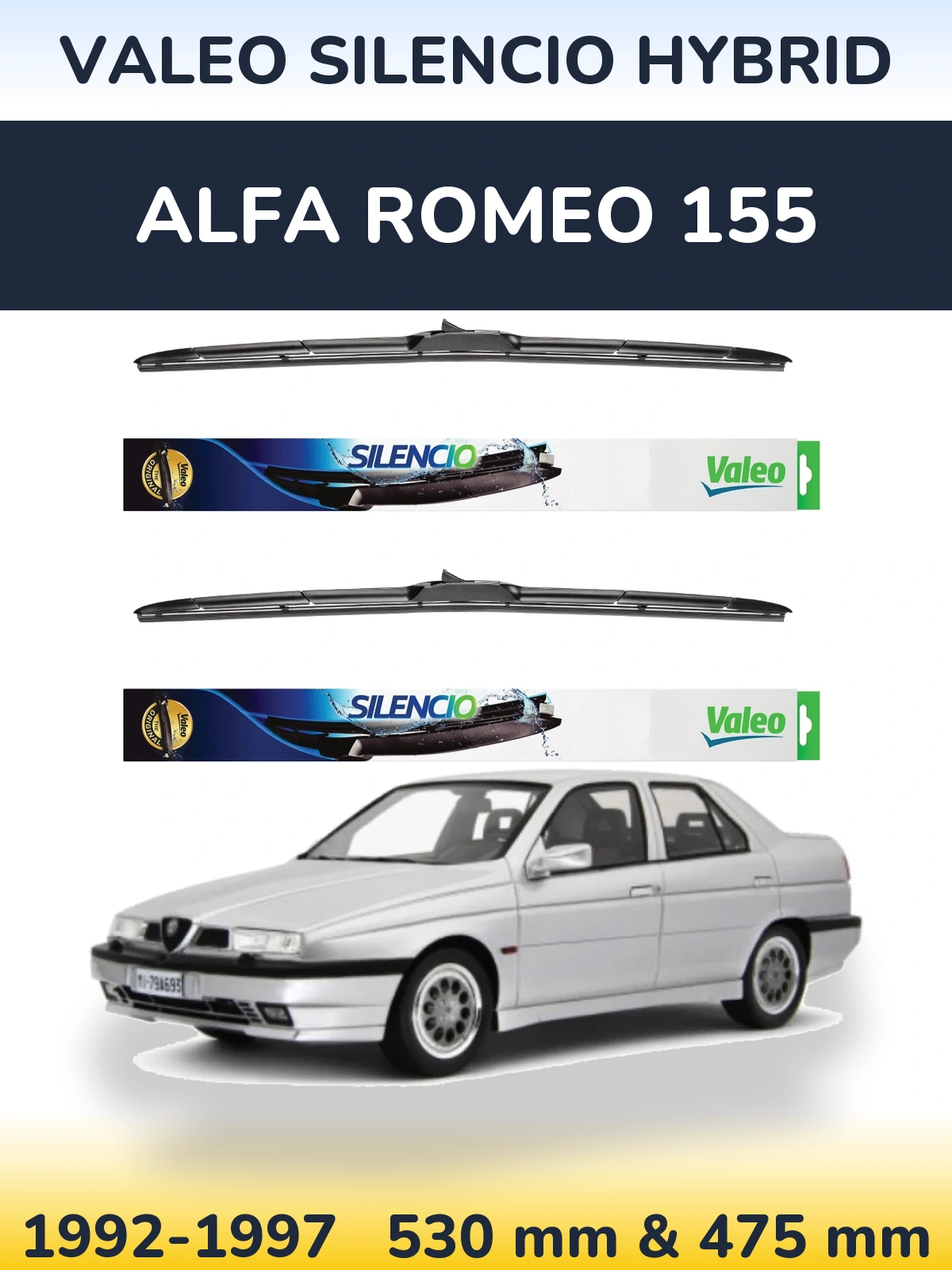 Torkarblad Valeo Silencio Hybrid för Alfa Romeo 155