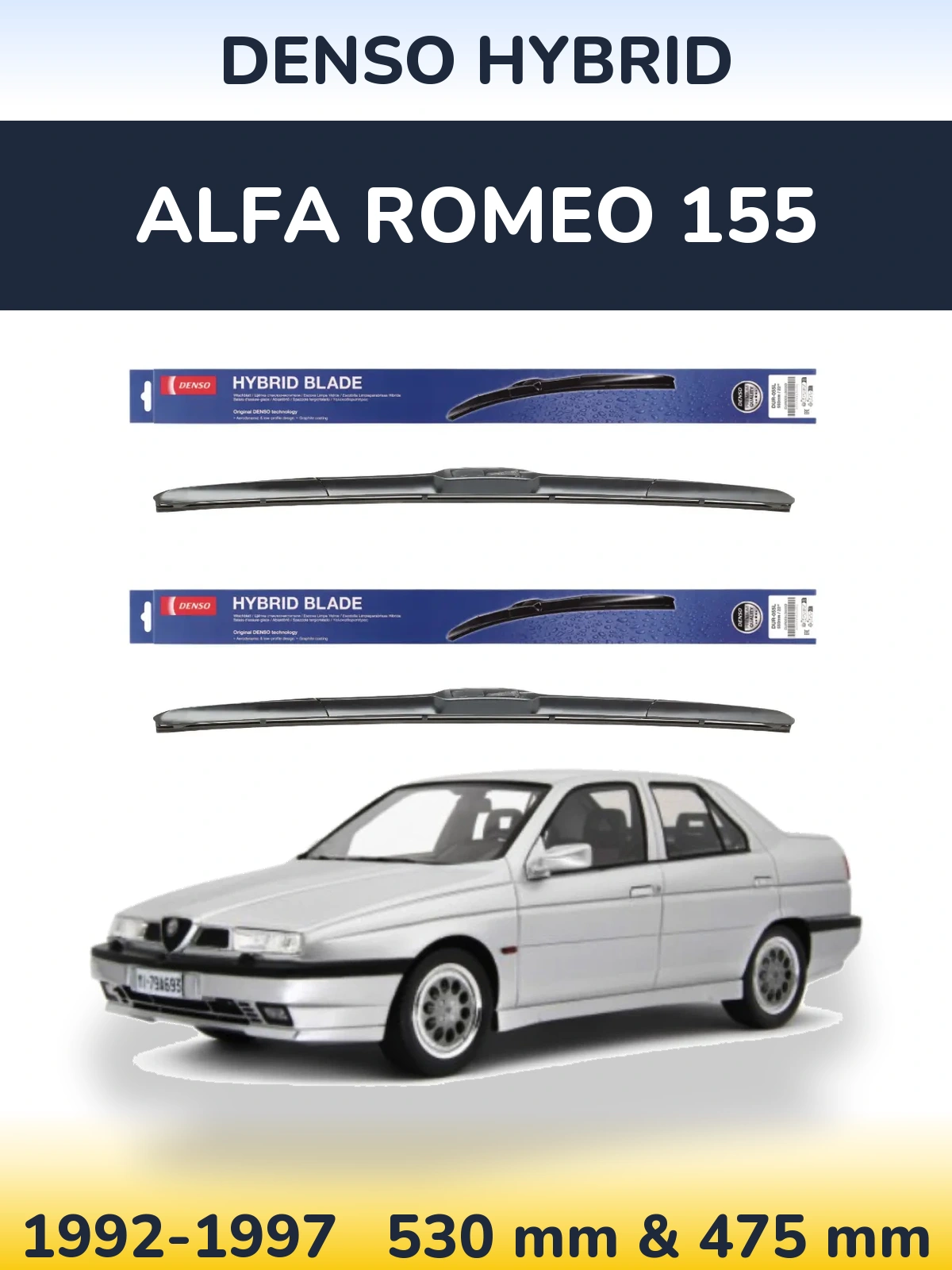 Torkarblad Denso Hybrid för Alfa Romeo 155