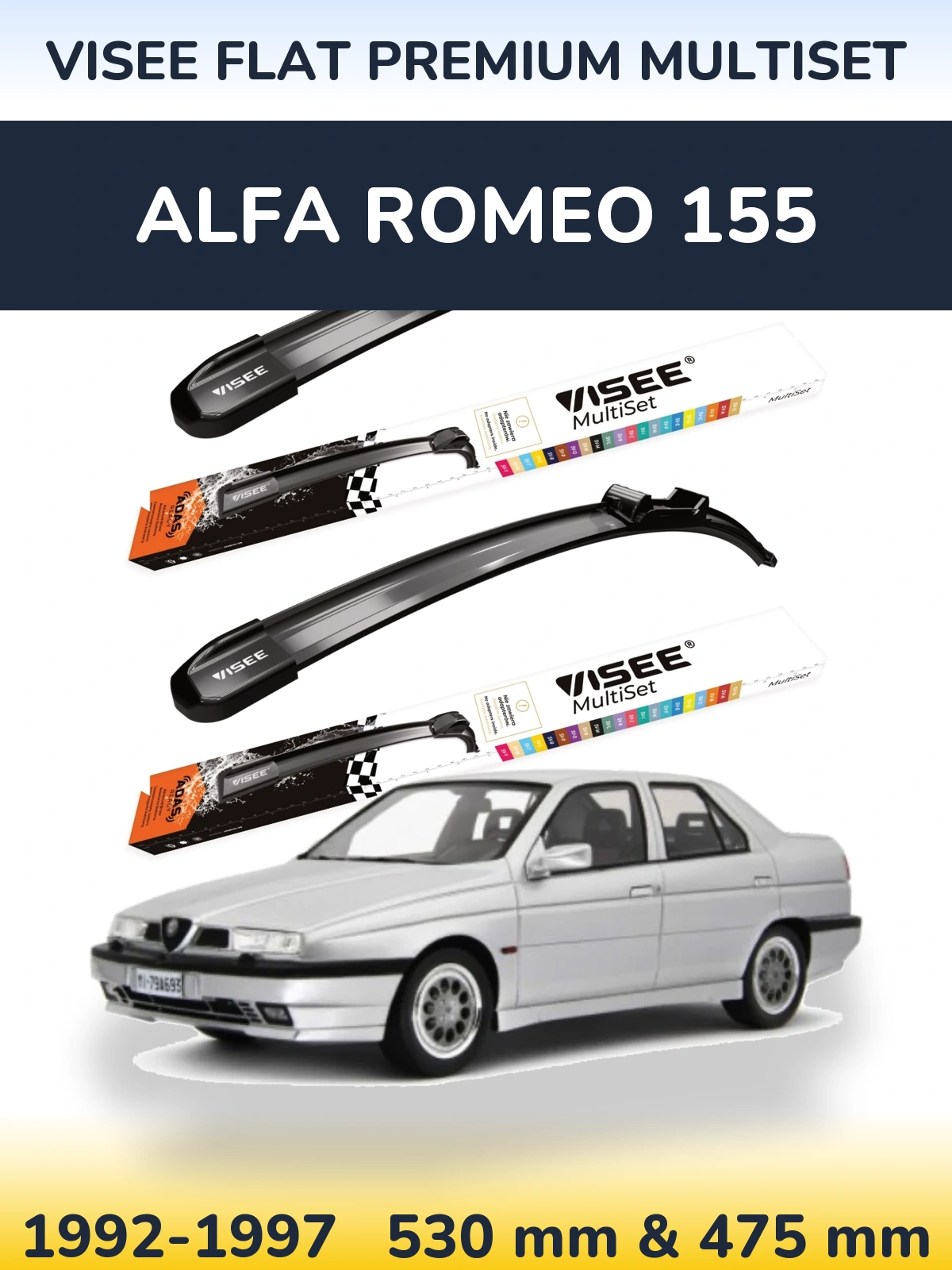 Torkarblad VISEE FLAT PREMIUM MultiSet för Alfa Romeo 155