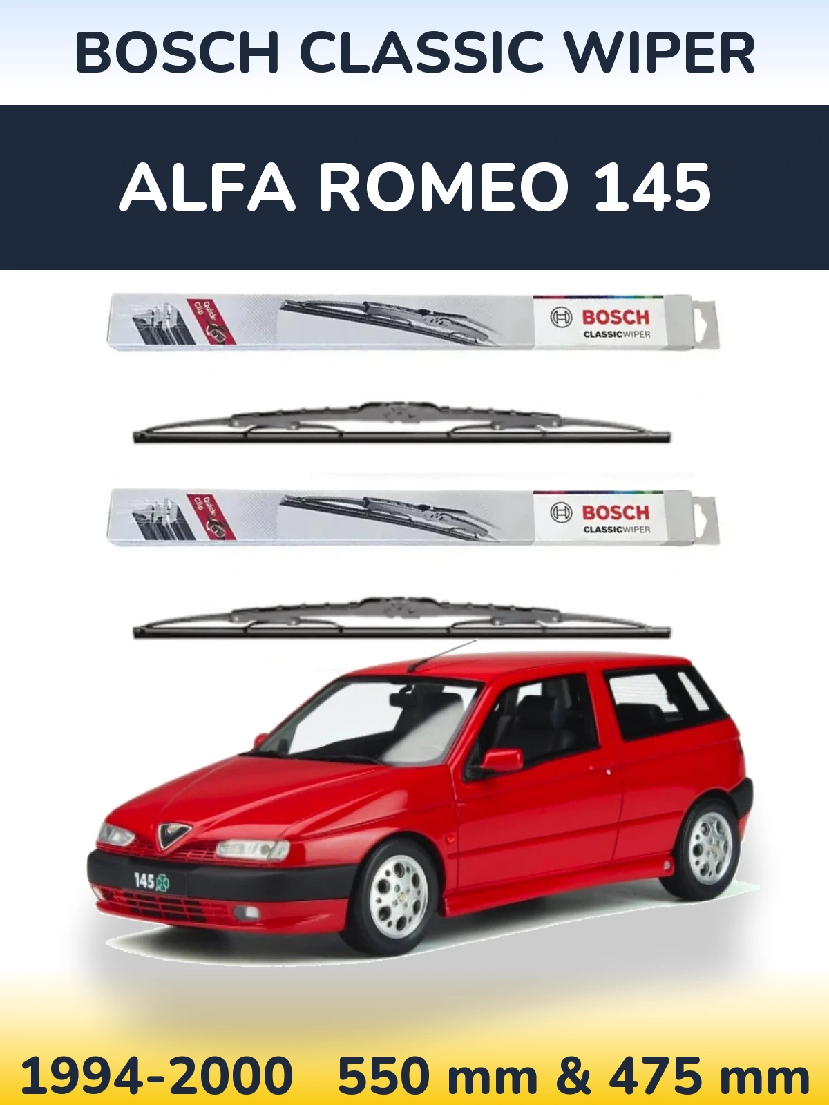 Torkarblad BOSCH Classic Wiper för Alfa Romeo 145