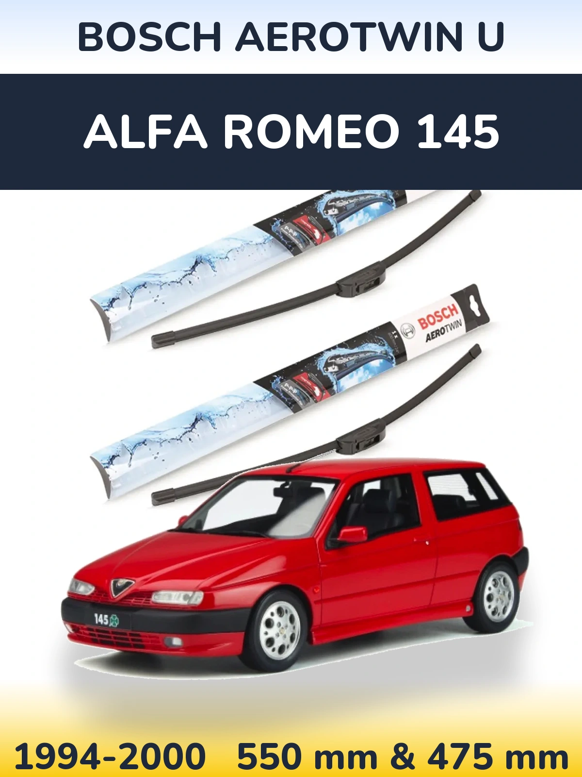 Torkarblad BOSCH AeroTwin U för Alfa Romeo 145