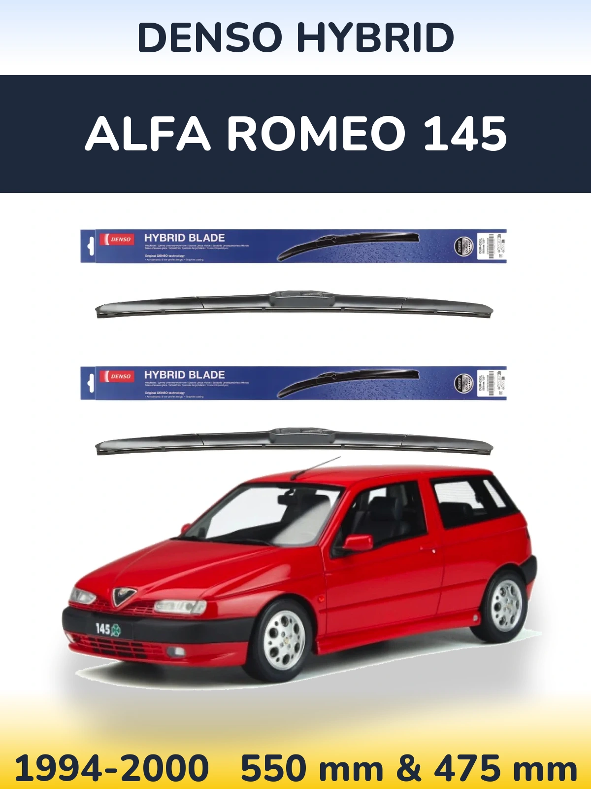 Torkarblad Denso Hybrid för Alfa Romeo 145