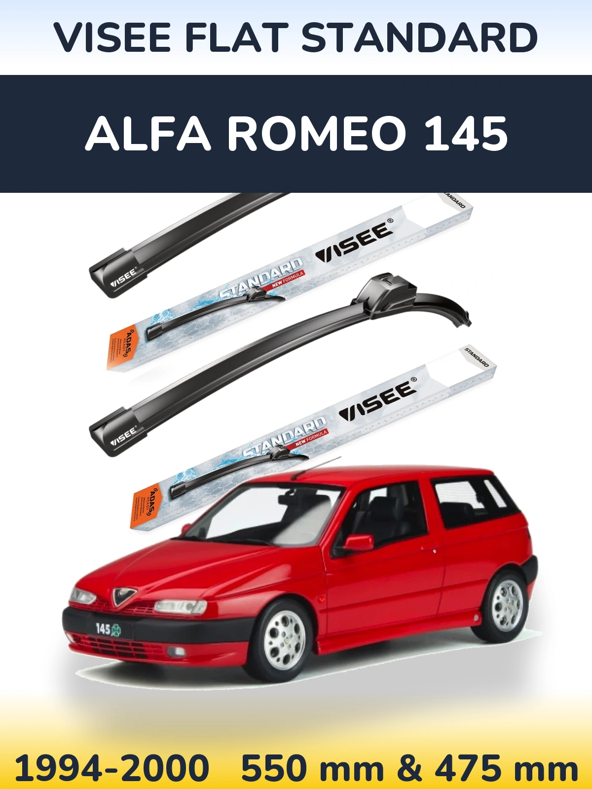 Torkarblad VISEE FLAT STANDARD för Alfa Romeo 145