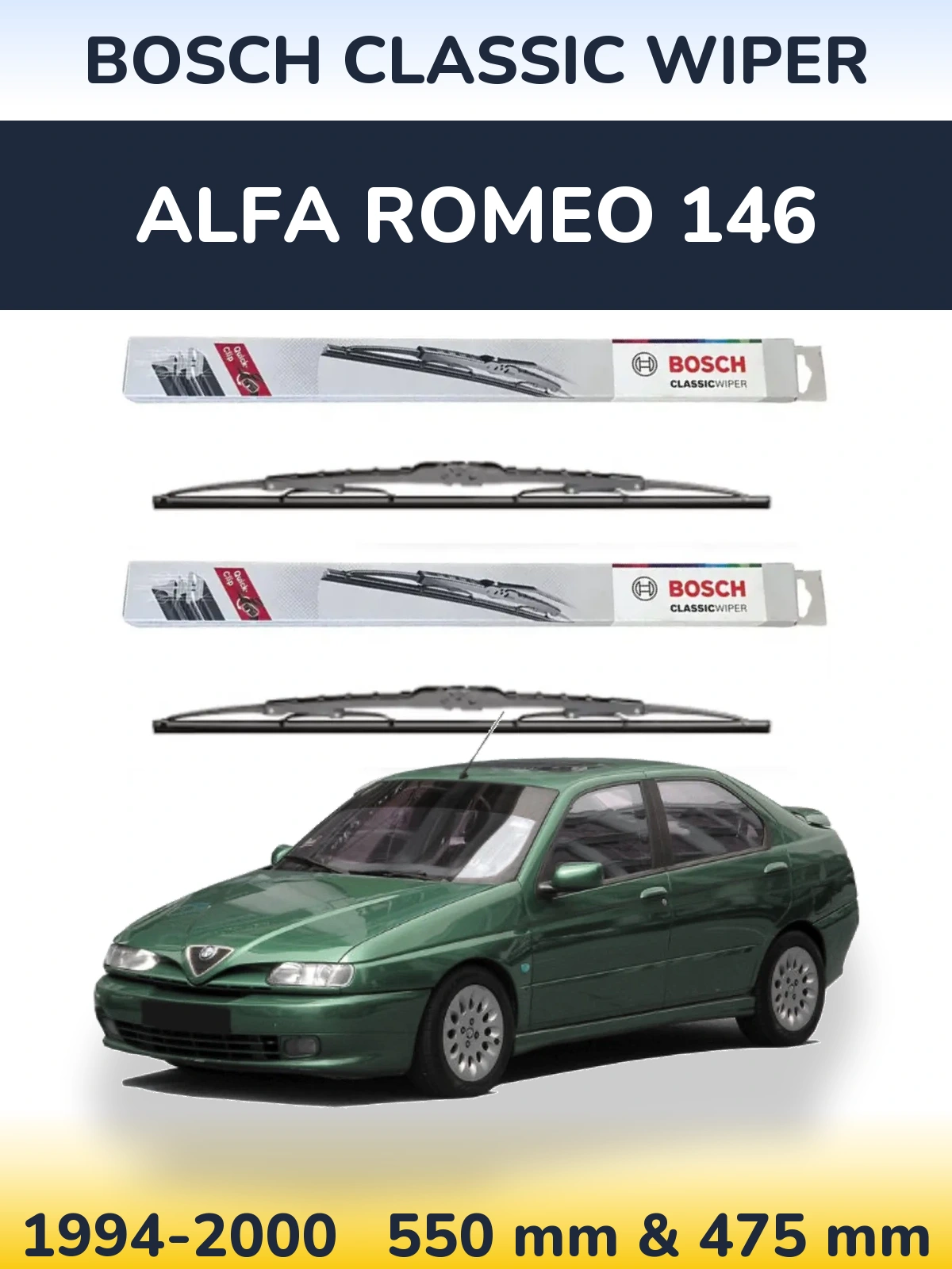 Torkarblad BOSCH Classic Wiper för Alfa Romeo 146