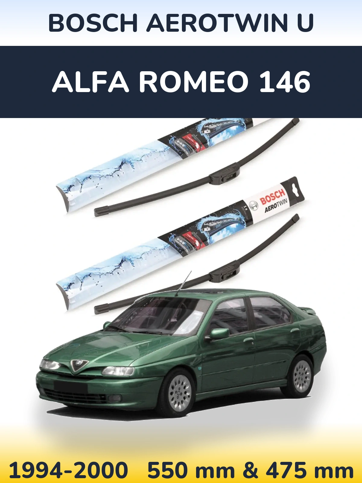 Torkarblad BOSCH AeroTwin U för Alfa Romeo 146