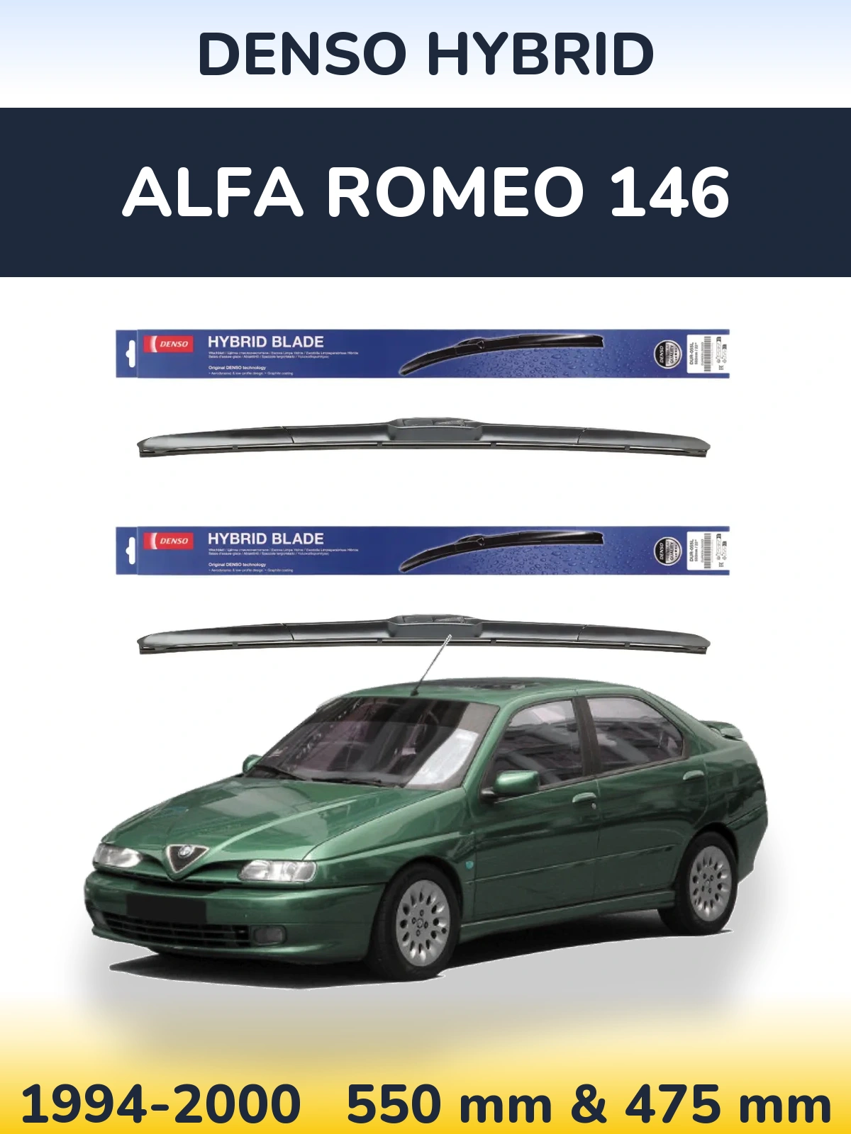 Torkarblad Denso Hybrid för Alfa Romeo 146