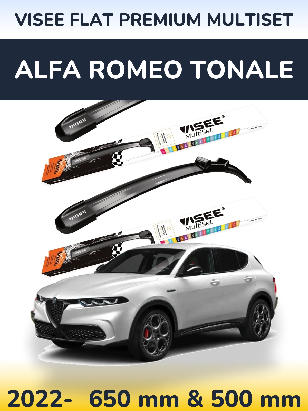 Torkarblad VISEE FLAT PREMIUM MultiSet för Alfa Romeo Tonale