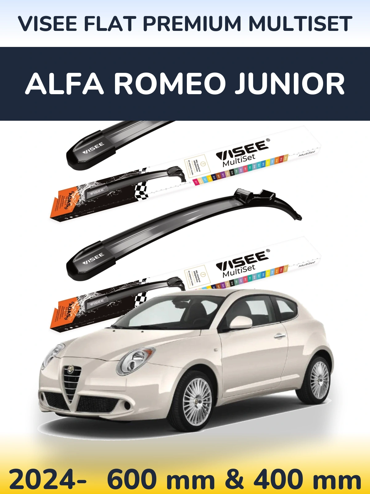 Torkarblad VISEE FLAT PREMIUM MultiSet för Alfa Romeo Junior