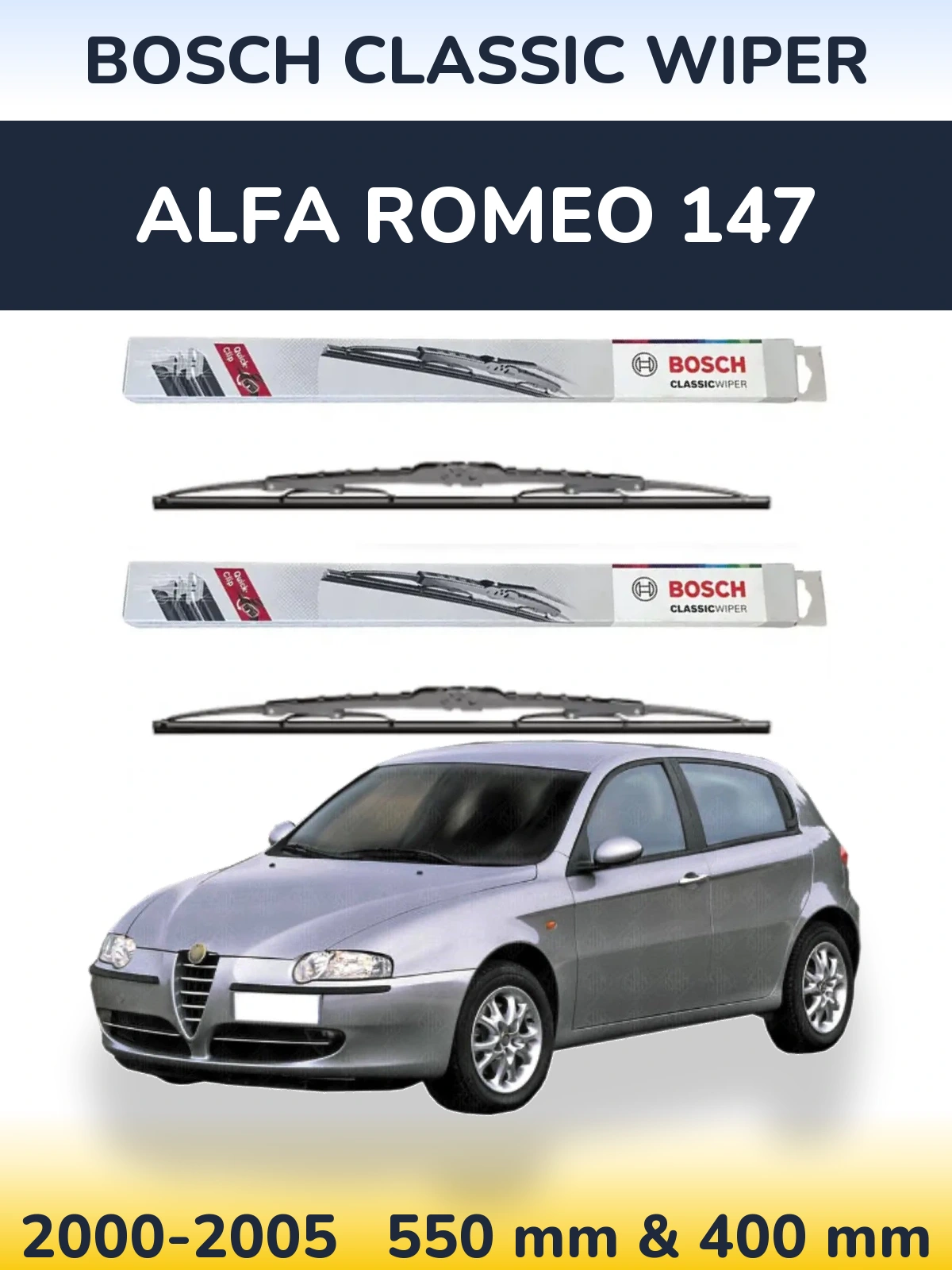 Torkarblad BOSCH Classic Wiper för Alfa Romeo 147