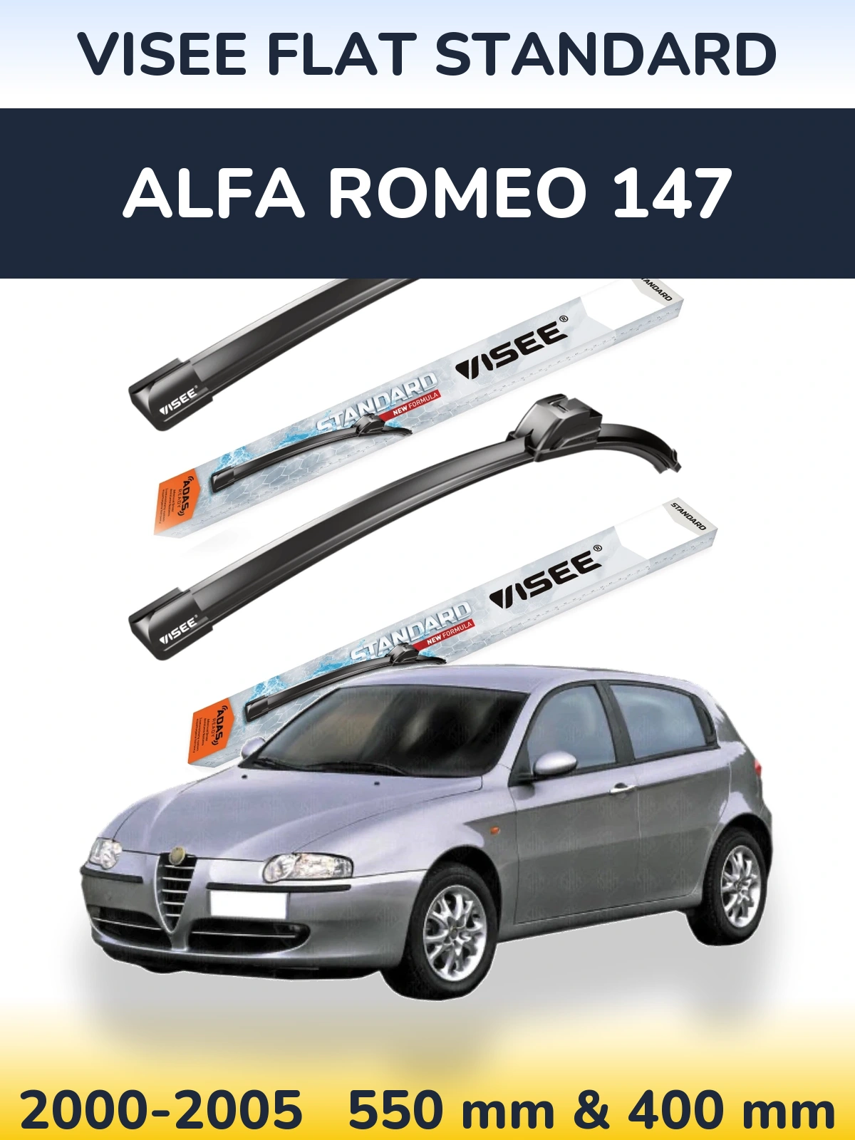 Torkarblad VISEE FLAT STANDARD för Alfa Romeo 147