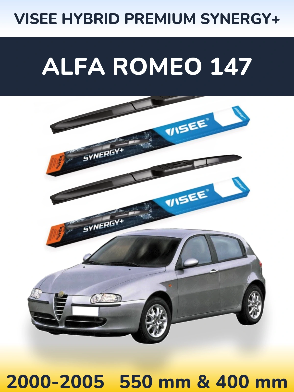 Torkarblad VISEE HYBRID PREMIUM SYNERGY+ för Alfa Romeo 147