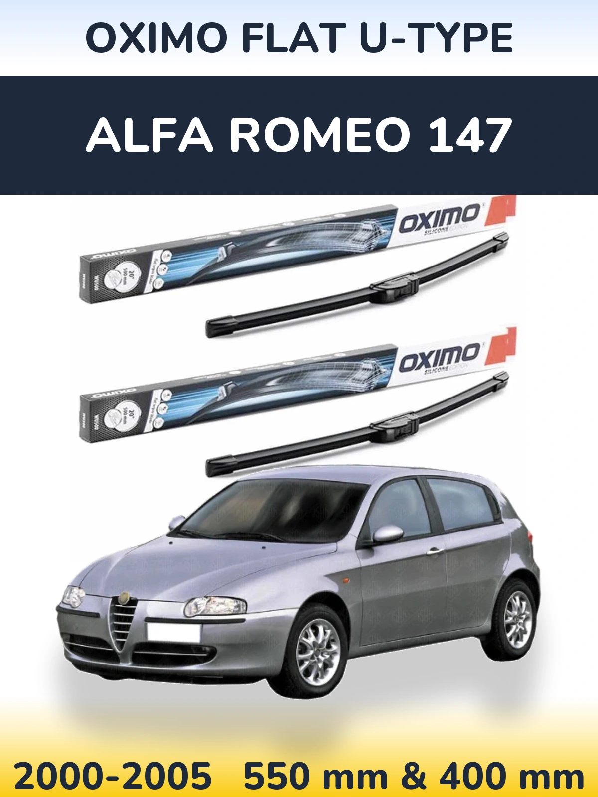 Torkarblad Oximo Flat U-type för Alfa Romeo 147