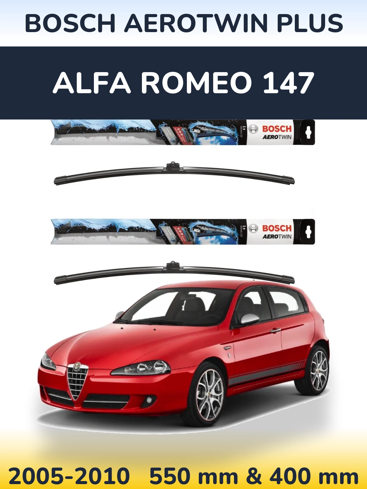 Torkarblad BOSCH AeroTwin Plus för Alfa Romeo 147