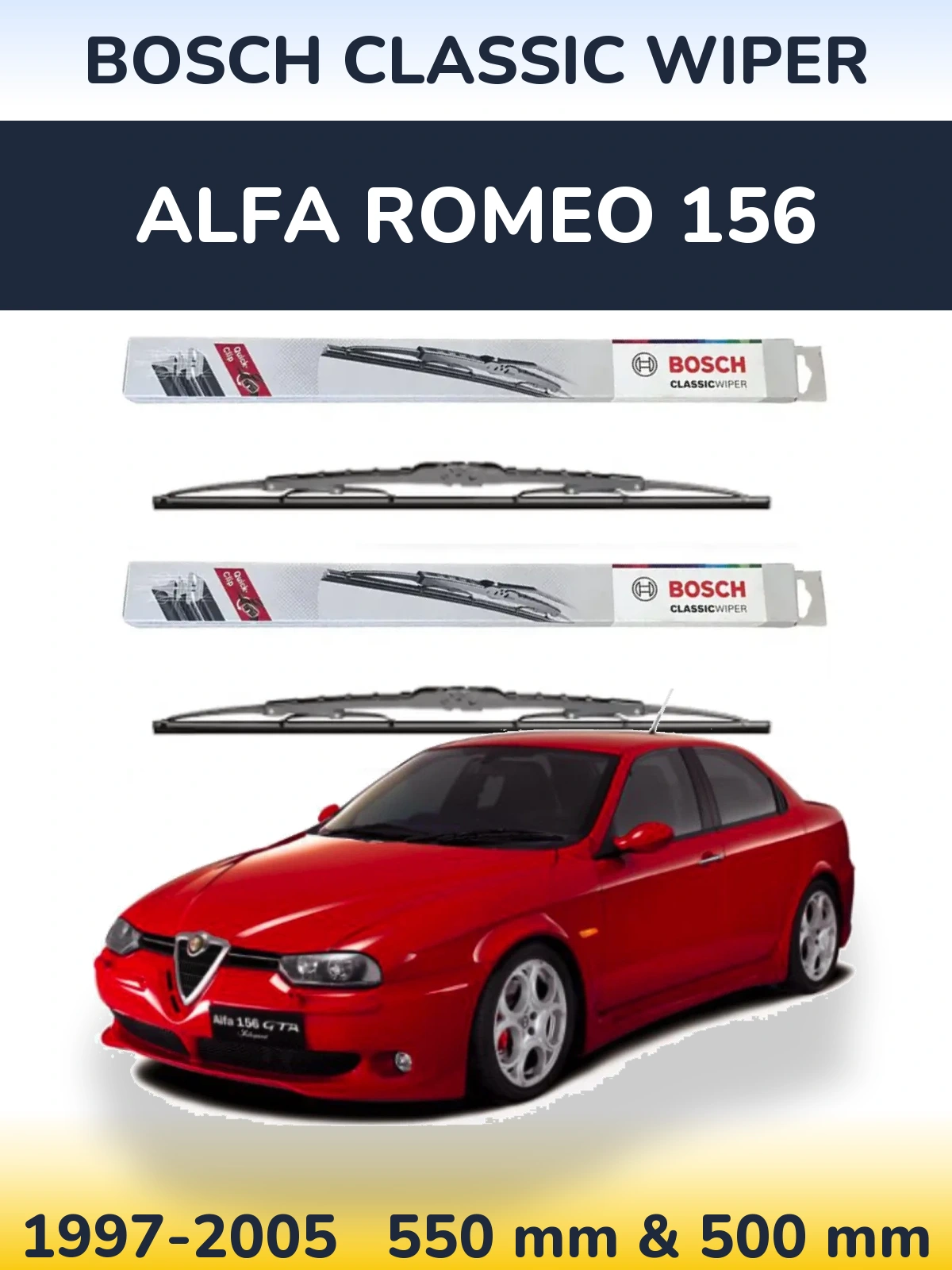Torkarblad BOSCH Classic Wiper för Alfa Romeo 156