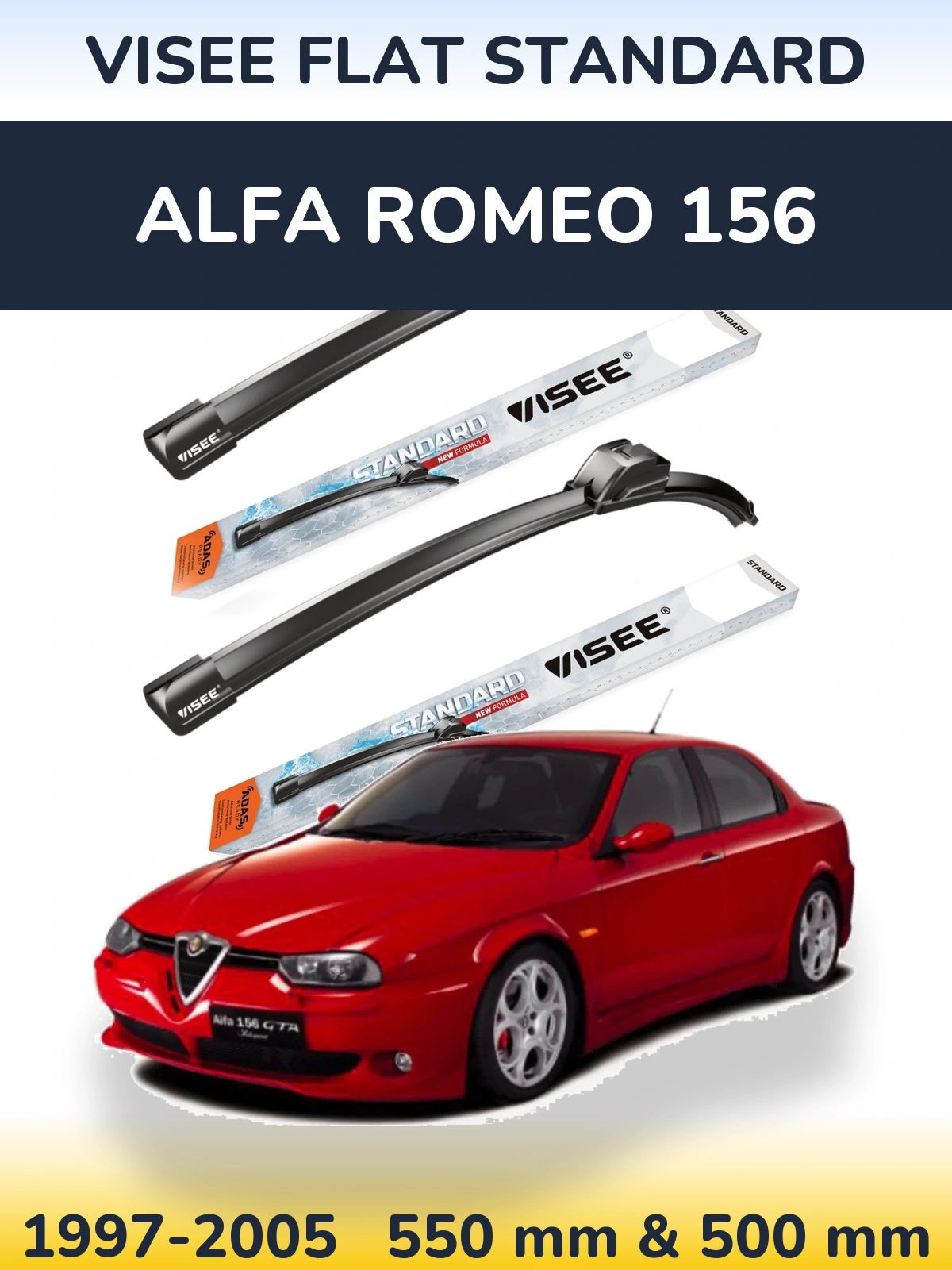 Torkarblad VISEE FLAT STANDARD för Alfa Romeo 156