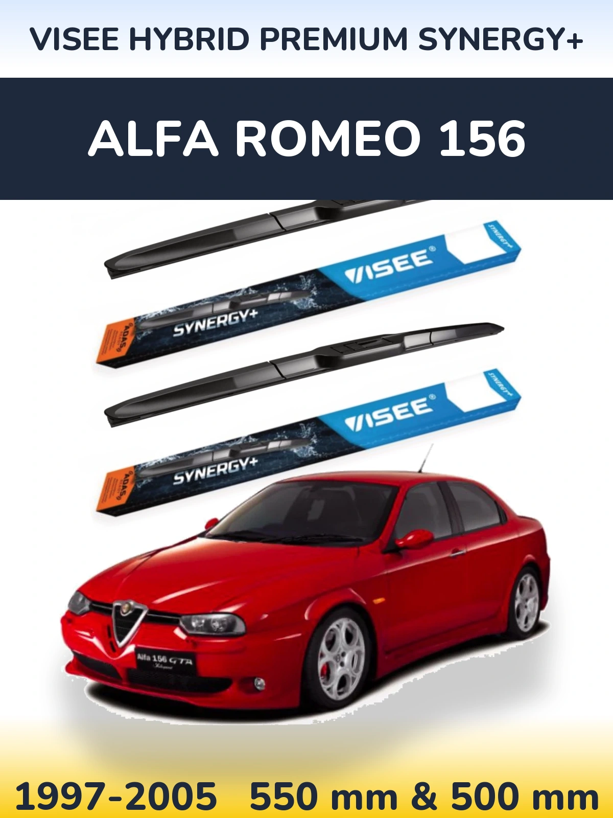 Torkarblad VISEE HYBRID PREMIUM SYNERGY+ för Alfa Romeo 156