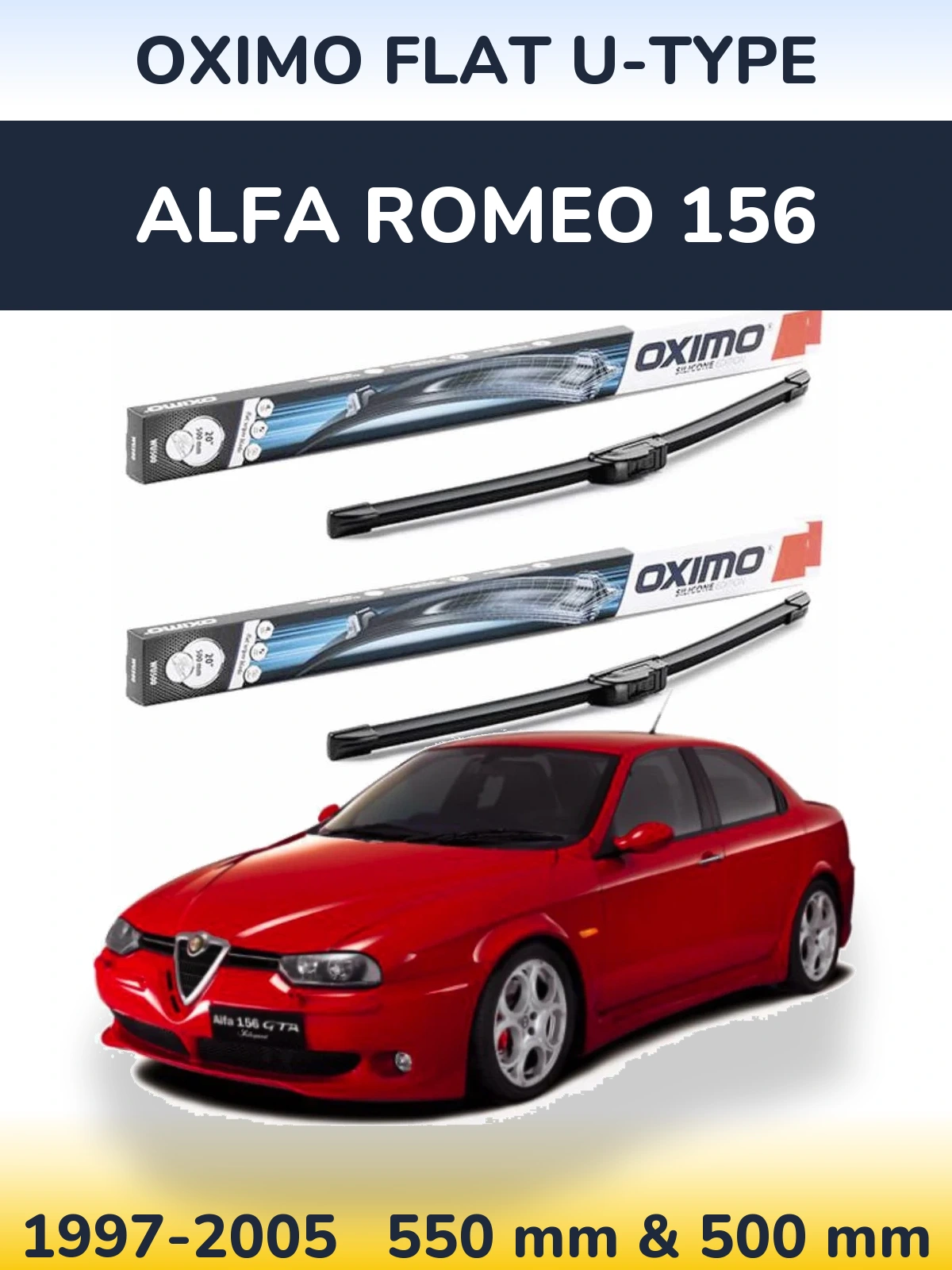 Torkarblad Oximo Flat U-type för Alfa Romeo 156