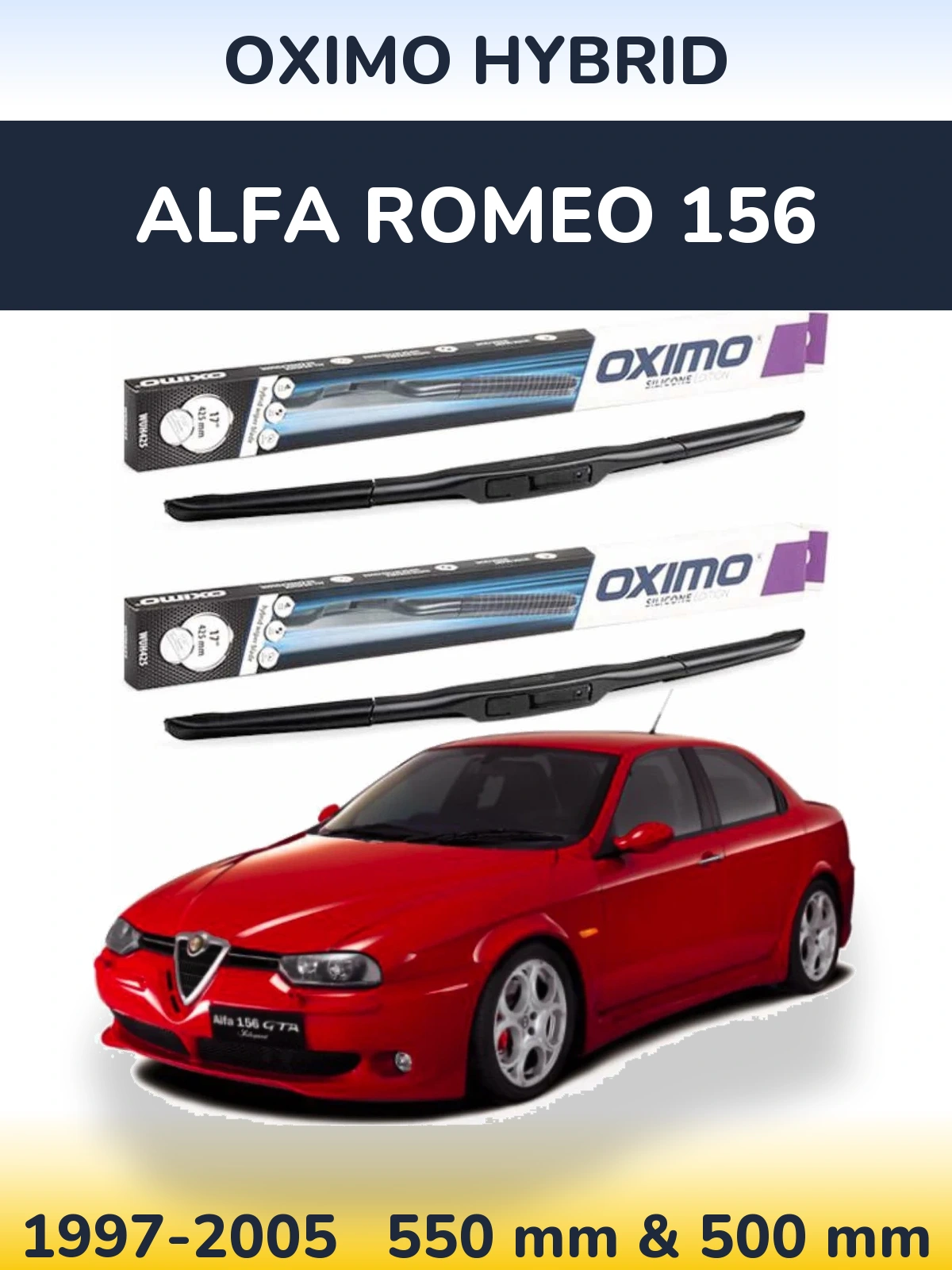 Torkarblad Oximo Hybrid för Alfa Romeo 156