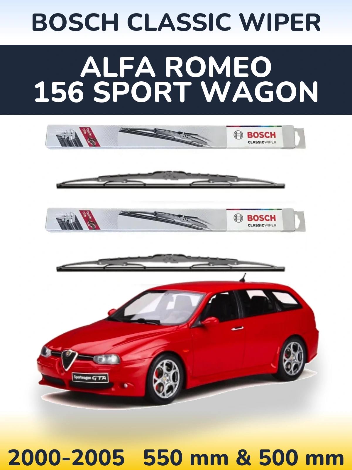 Torkarblad BOSCH Classic Wiper för Alfa Romeo 156 Sport Wagon
