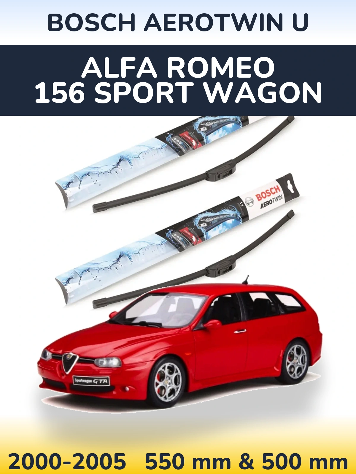 Torkarblad BOSCH AeroTwin U för Alfa Romeo 156 Sport Wagon