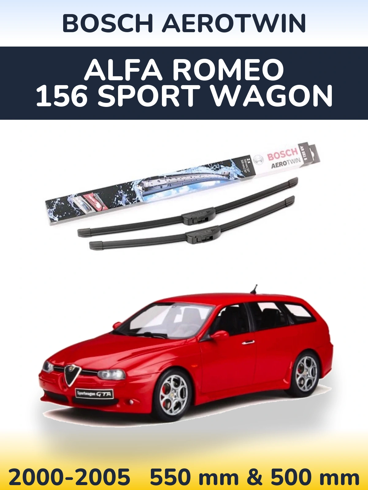 Torkarblad BOSCH AeroTwin för Alfa Romeo 156 Sport Wagon
