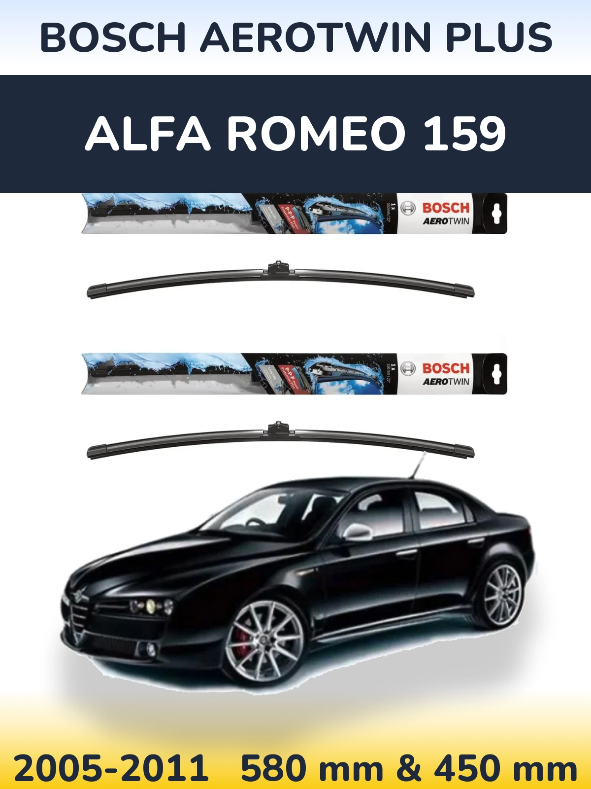 Torkarblad BOSCH AeroTwin Plus för Alfa Romeo 159