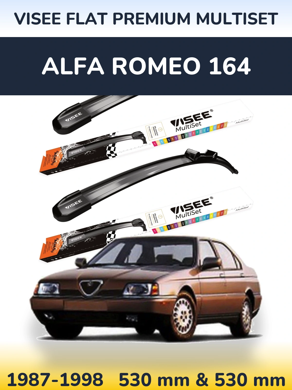 Torkarblad VISEE FLAT PREMIUM MultiSet för Alfa Romeo 164