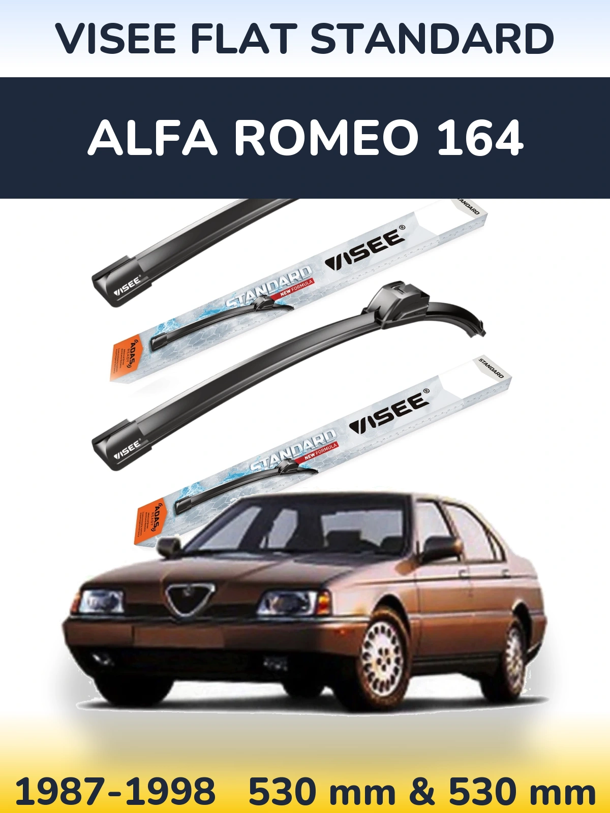 Torkarblad VISEE FLAT STANDARD för Alfa Romeo 164