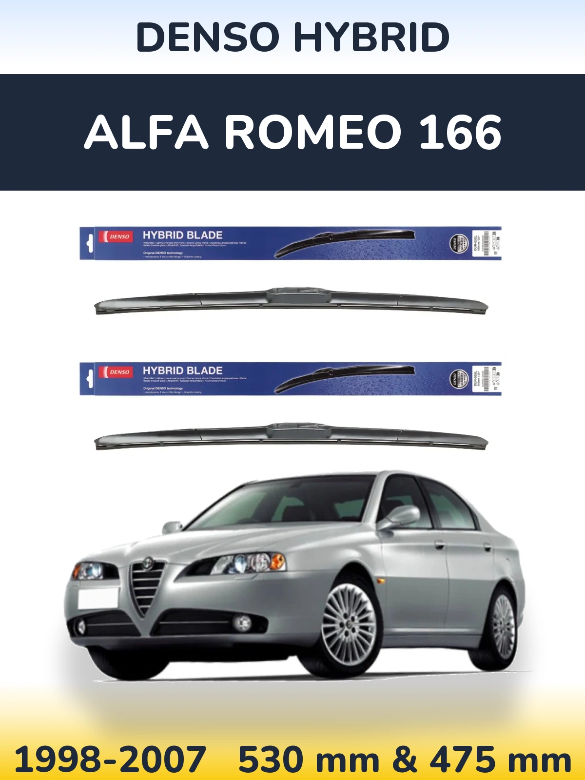 Torkarblad Denso Hybrid för Alfa Romeo 166