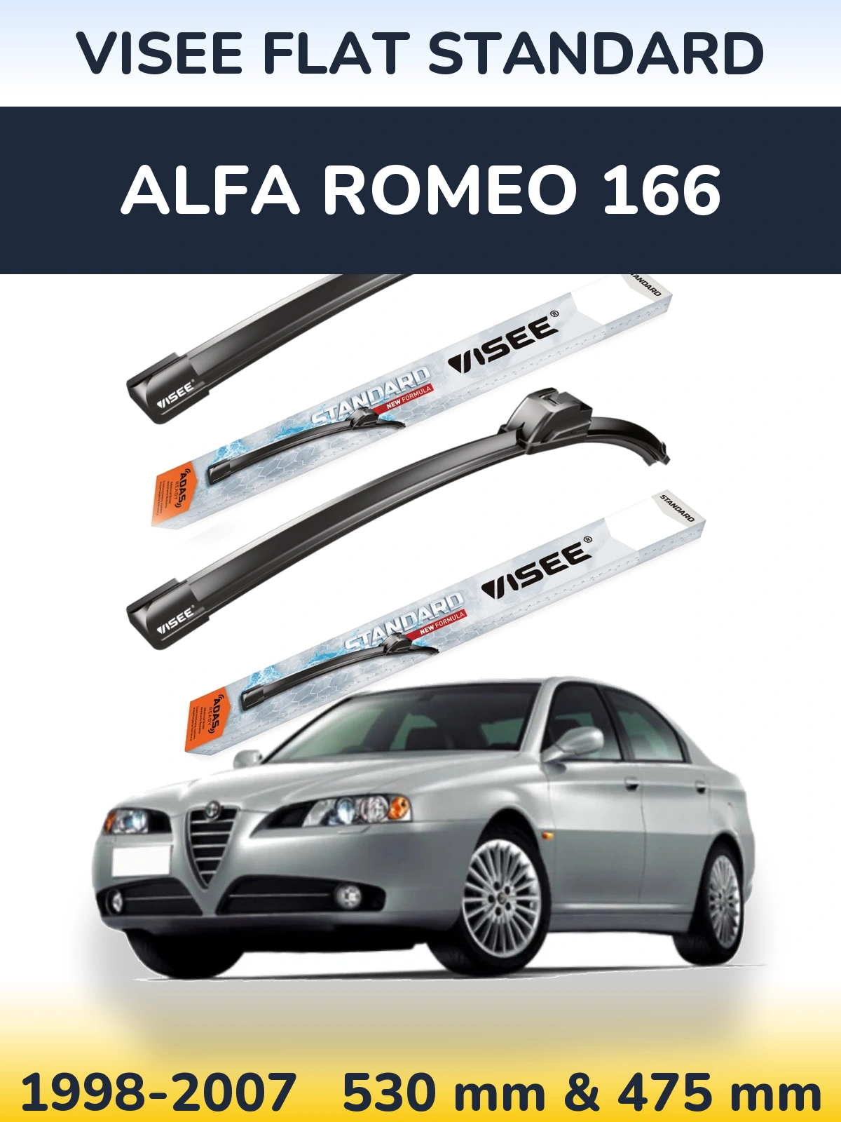 Torkarblad VISEE FLAT STANDARD för Alfa Romeo 166