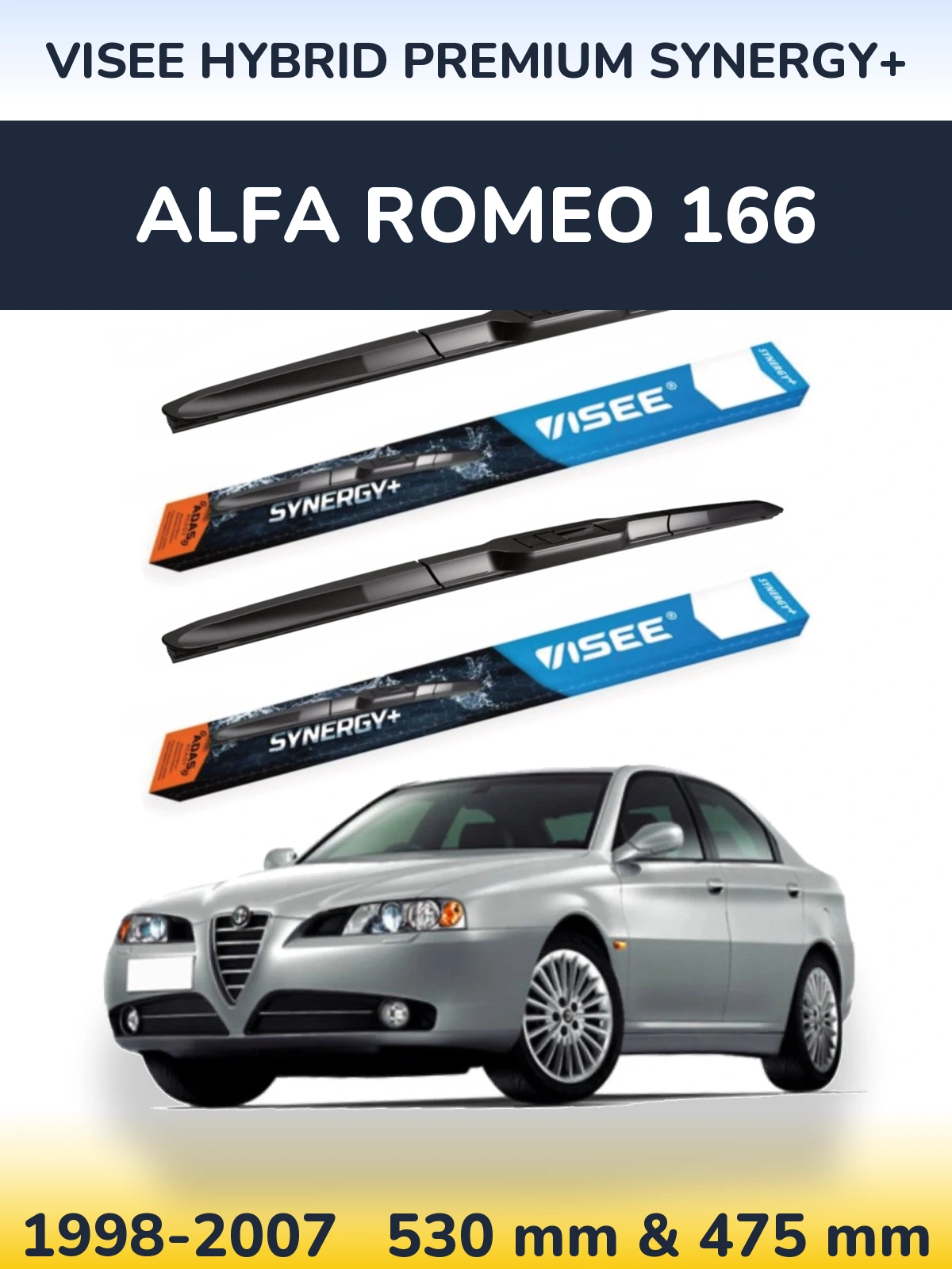 Torkarblad VISEE HYBRID PREMIUM SYNERGY+ för Alfa Romeo 166