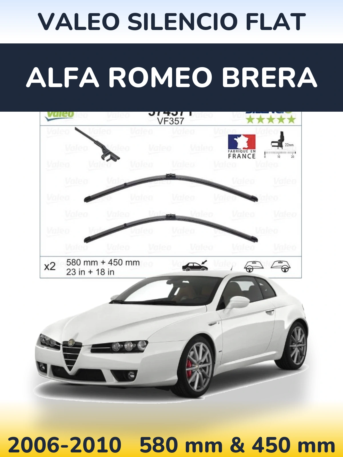 Torkarblad Valeo Silencio Flat för Alfa Romeo Brera