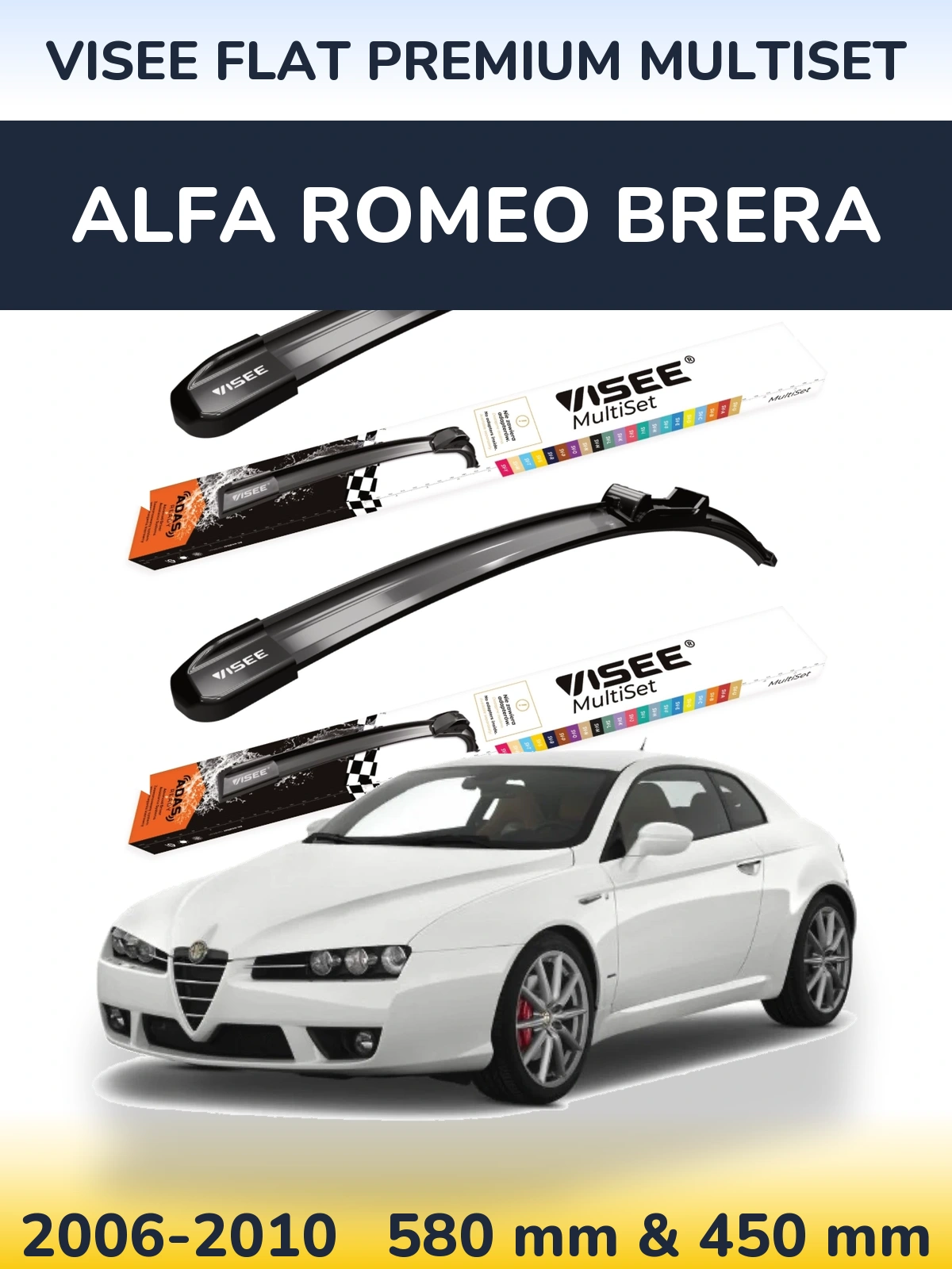 Torkarblad VISEE FLAT PREMIUM MultiSet för Alfa Romeo Brera