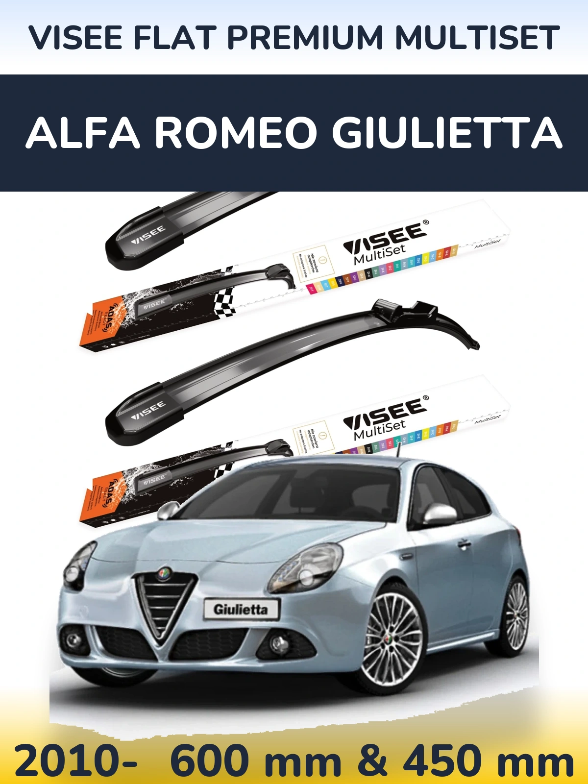 Torkarblad VISEE FLAT PREMIUM MultiSet för Alfa Romeo Giulietta