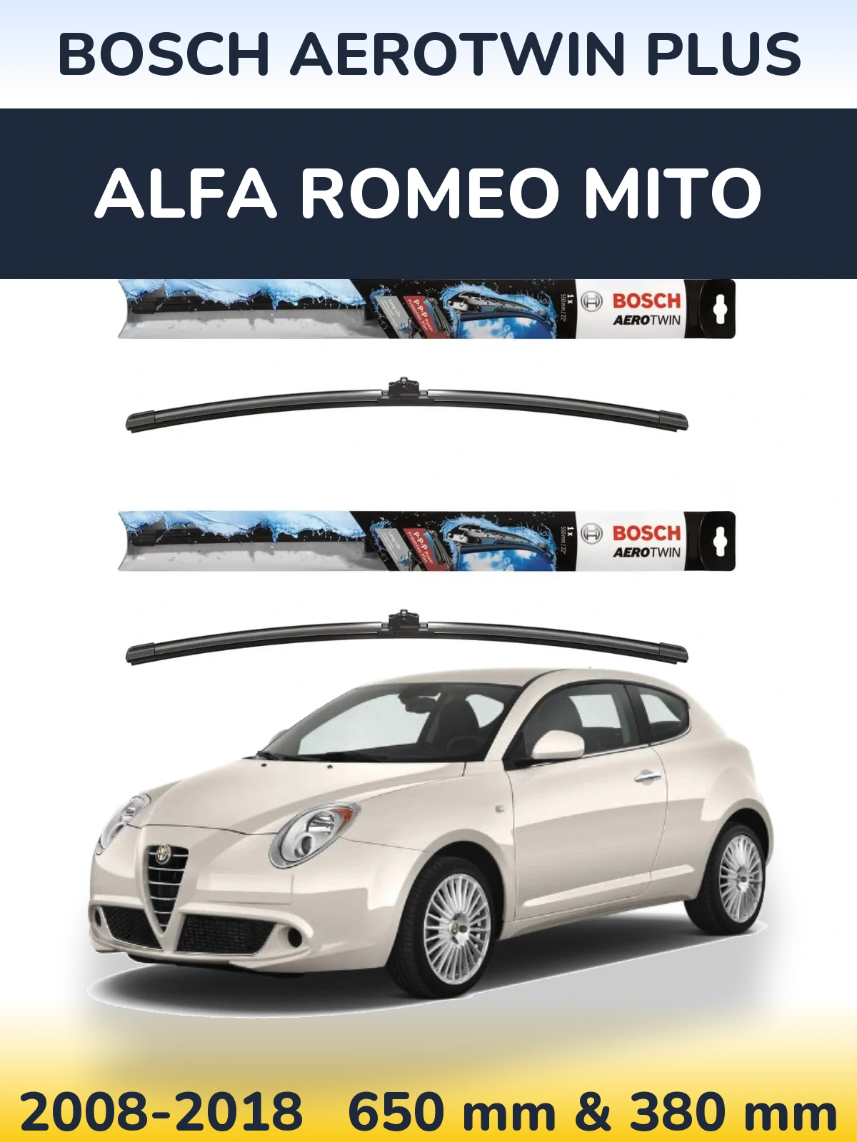 Torkarblad BOSCH AeroTwin Plus för Alfa Romeo MiTo