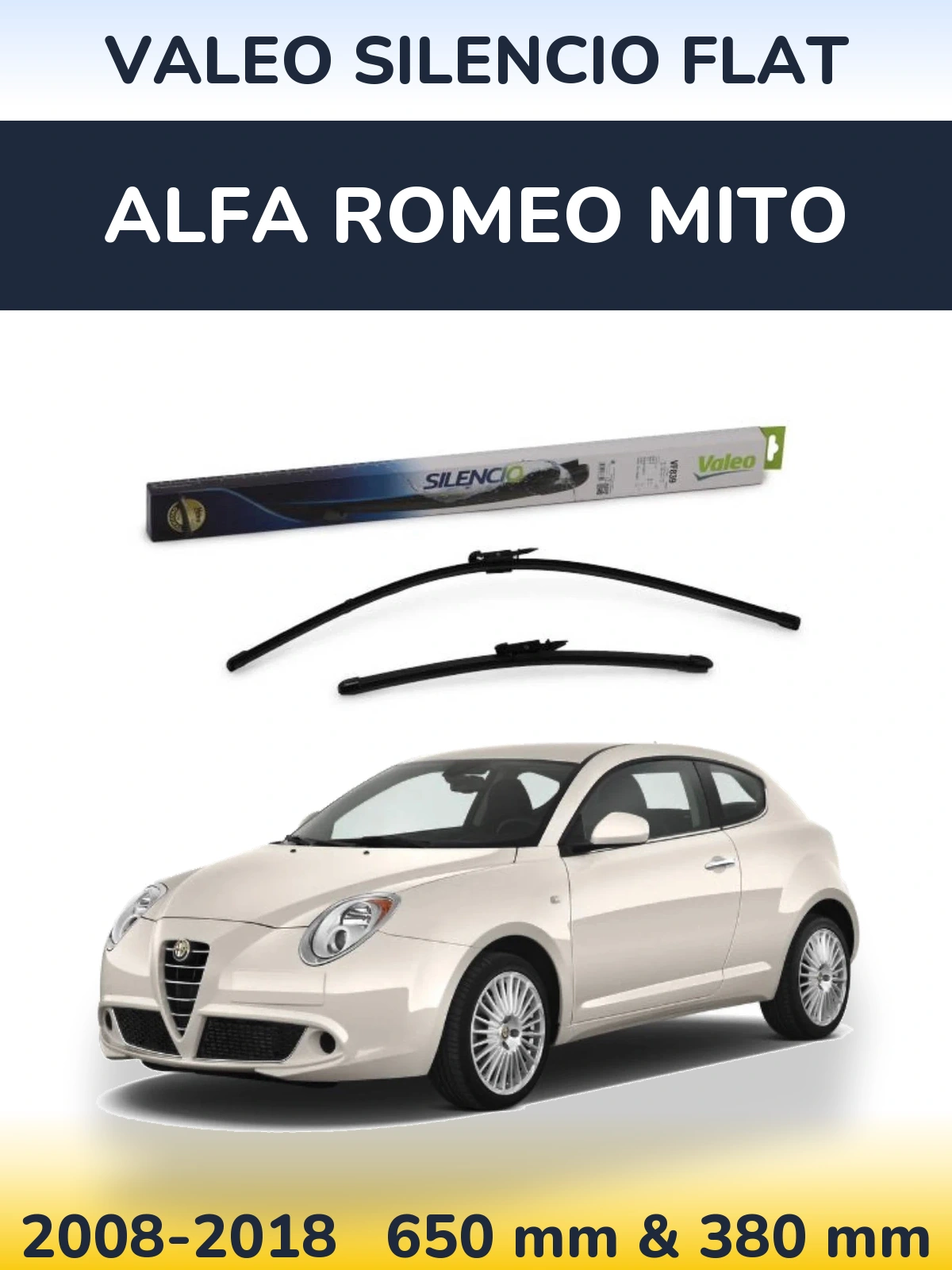 Torkarblad Valeo Silencio Flat för Alfa Romeo MiTo