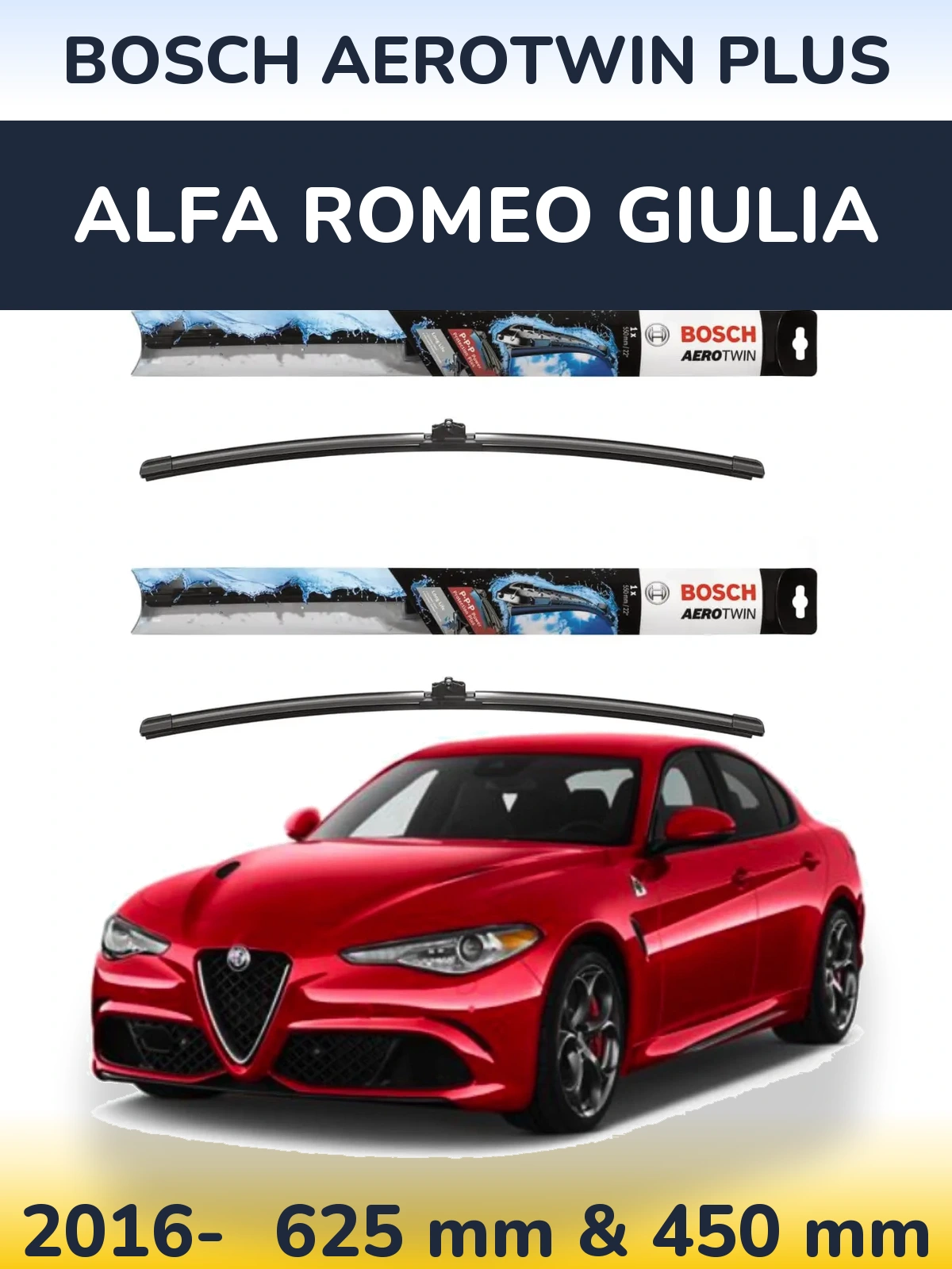 Torkarblad BOSCH AeroTwin Plus för Alfa Romeo Giulia