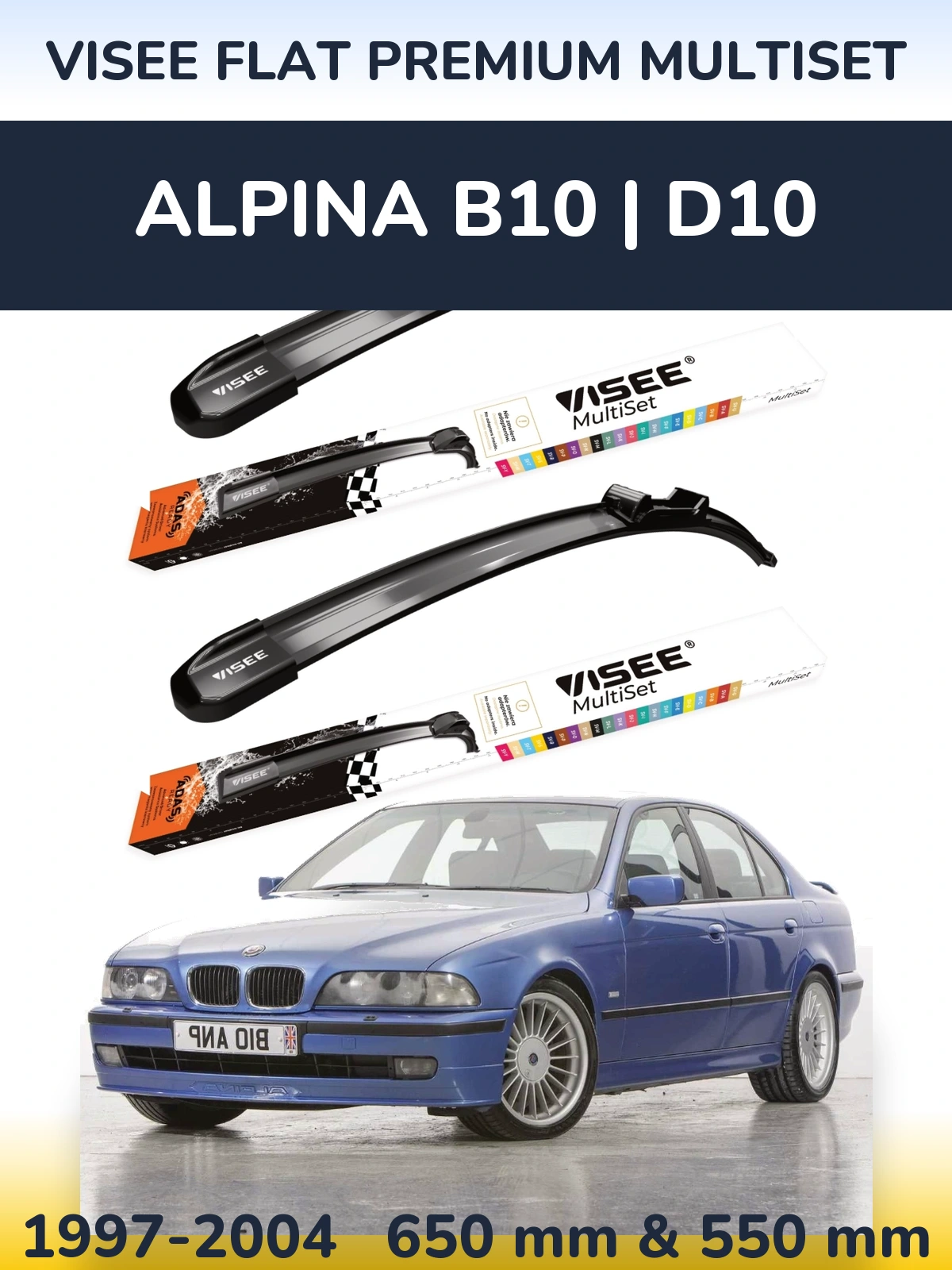 Torkarblad VISEE FLAT PREMIUM MultiSet för Alpina B10 | D10